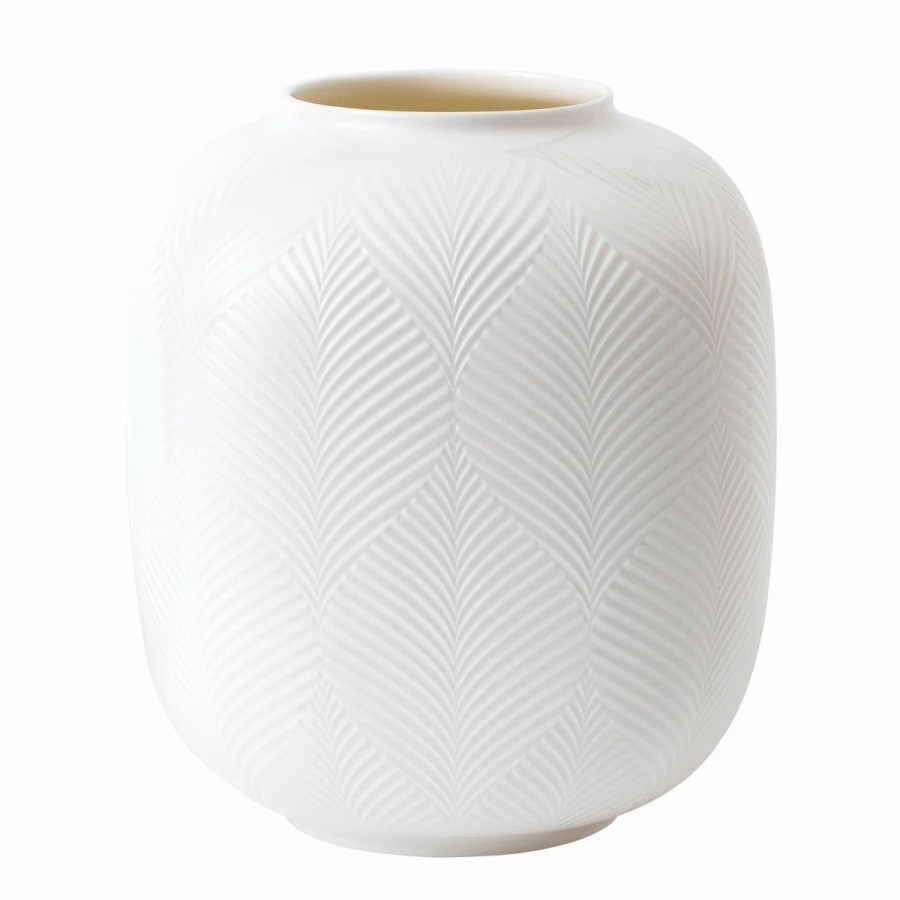 * Wedgwood China 8.3 White Folia Rounded Vase | Vases