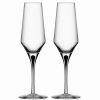 * Orrefors Kosta Boda Orrefors Crystal, Metropol Black Champagne Crystal Flute, Pair | Toasting Flutes