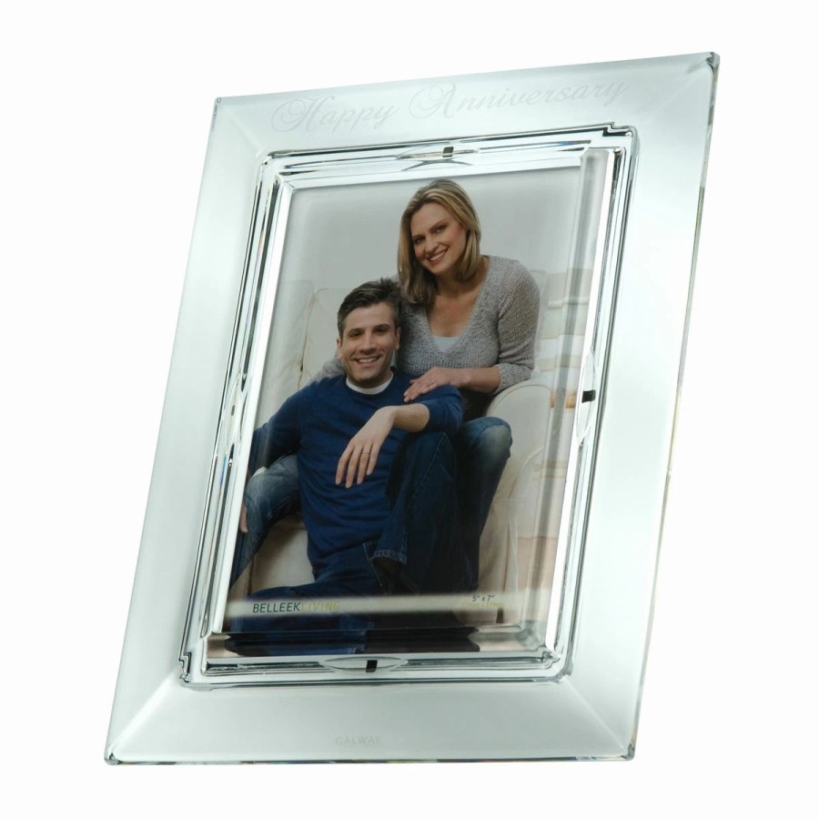 * Belleek Pottery Ltd Galway Happy Anniversary 5 7 Picture Frame | Picture Frames