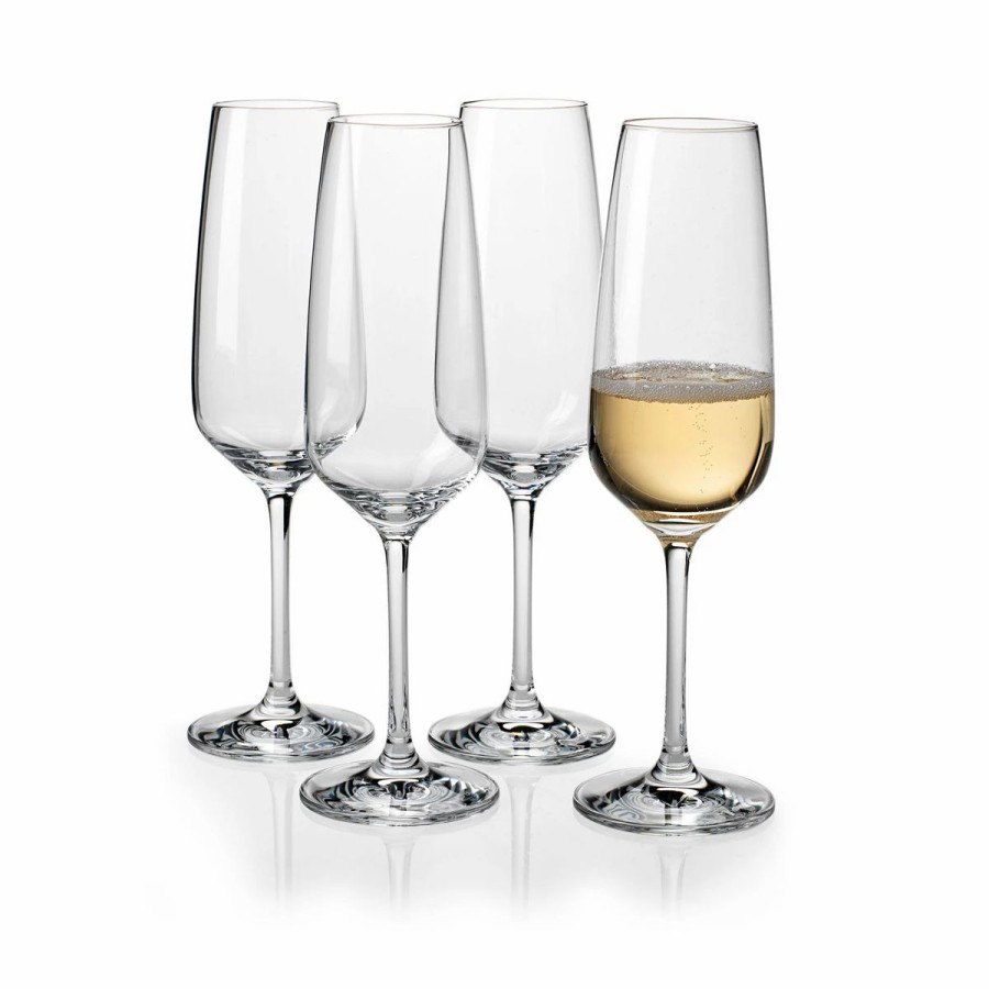 * Villeroy And Boch Voice Basic Reims Flute Champagne Glasses, Set Of 4 | Toasting Flutes