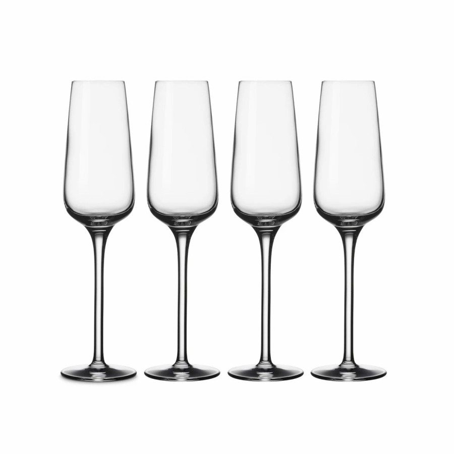 * Villeroy And Boch Voice Basic Reims Flute Champagne Glasses, Set Of 4 | Toasting Flutes